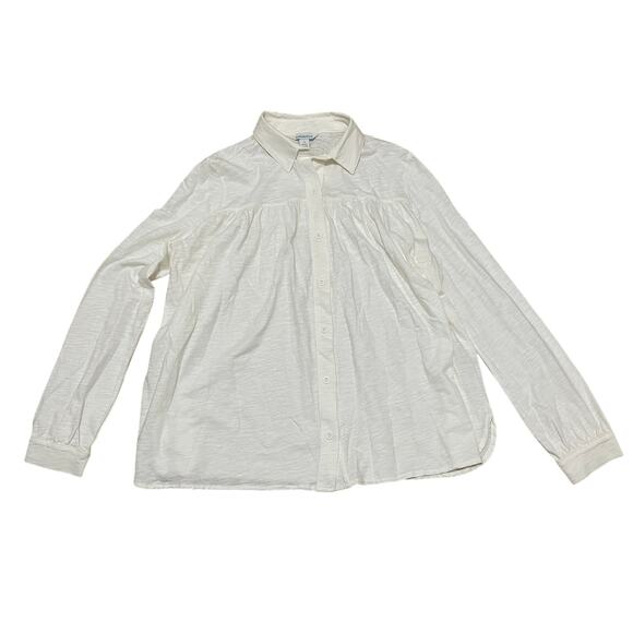 Sundance Women's Small White Cotton Lightweight Collared Button Up‎ Long Sleeve - Picture 1 of 4